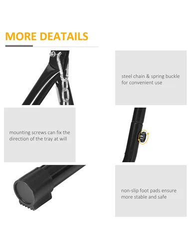 Outsunny Hammock Chair Stand Only Construction Heavy Duty Metal C-Stand for Hanging Hammock Chair Porch Swing Indoor or Outdoor 