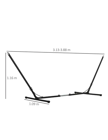 Outsunny 3.1–3.8m Adjustable Universal Hammock Stand Metal Frame Garden Camping Picnic Outdoor Patio Replacement – Stand Only