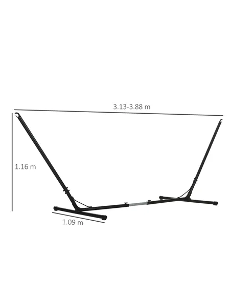 Outsunny 3.1–3.8m Adjustable Universal Hammock Stand Metal Frame Garden Camping Picnic Outdoor Patio Replacement – Stand Only