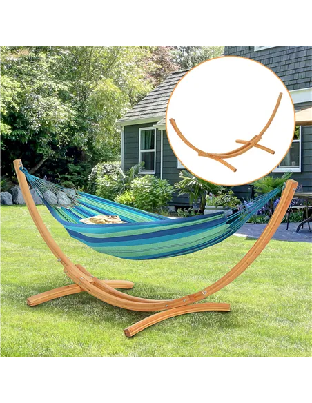 Outsunny 3.25m Wooden Hammock Stand Universal Fit Garden Picnic Camp Accessories