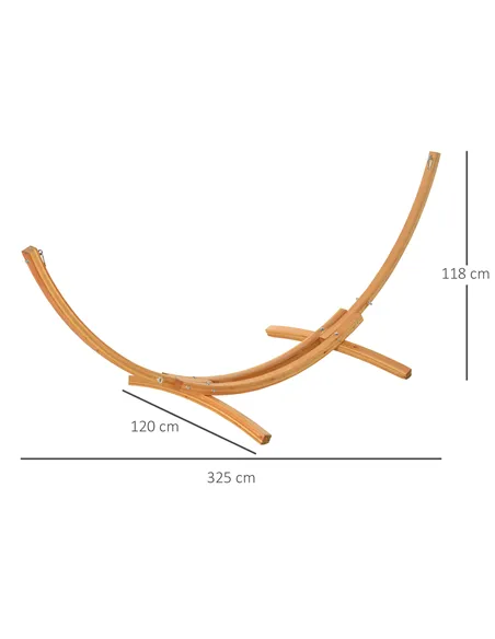 Outsunny 3.25m Wooden Hammock Stand Universal Fit Garden Picnic Camp Accessories