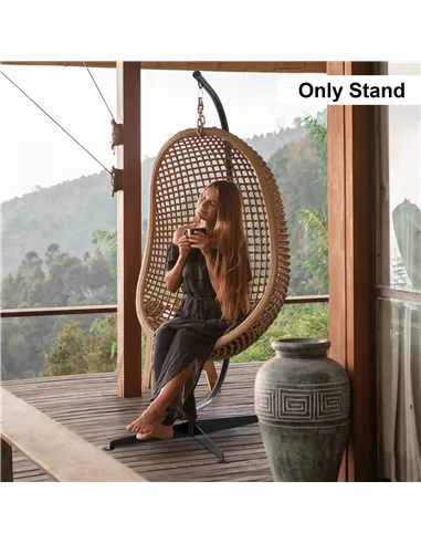 Outsunny Hanging Hammock Stand Hammock Chair Stand C Stand Steel Heavy Duty Stand for Hanging Hammock Air Porch Swing Chair Indo