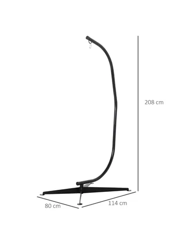 Outsunny Hanging Hammock Stand Hammock Chair Stand C Stand Steel Heavy Duty Stand for Hanging Hammock Air Porch Swing Chair Indo