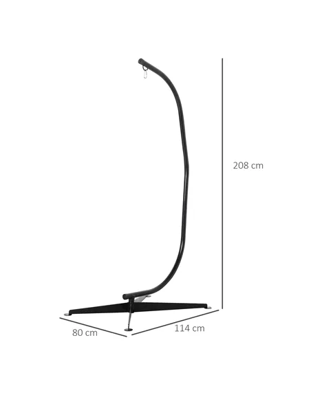 Outsunny Hanging Hammock Stand Hammock Chair Stand C Stand Steel Heavy Duty Stand for Hanging Hammock Air Porch Swing Chair Indo