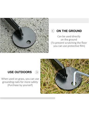 Outsunny Hanging Hammock Stand Hammock Chair Stand C Stand Steel Heavy Duty Stand for Hanging Hammock Air Porch Swing Chair Indo