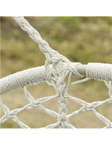 Outsunny Hanging Hammock Chair Cotton Rope Porch Swing with Metal Frame, Large Macrame Seat for Patio, Garden, Bedroom, Living R