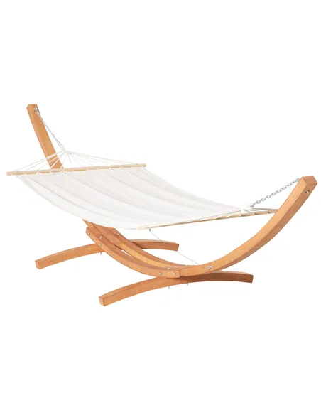 Outsunny Outdoor Garden Hammock with Wooden Stand Swing Hanging Bed for Patio White