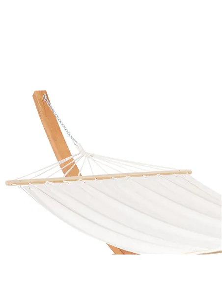 Outsunny Outdoor Garden Hammock with Wooden Stand Swing Hanging Bed for Patio White