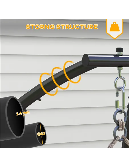 Outsunny Hammock Chair Stand, C Shape Hanging Heavy Duty Metal Frame Hammock Stand for Hanging Hammock Air Porch Swing Chair, In