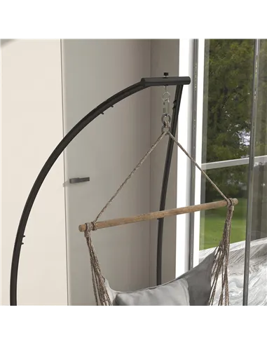 Outsunny Hammock Chair Stand, C Shape Hanging Heavy Duty Metal Frame Hammock Stand for Hanging Hammock Air Porch Swing Chair, In