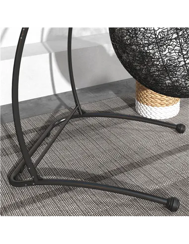 Outsunny Hammock Chair Stand, C Shape Hanging Heavy Duty Metal Frame Hammock Stand for Hanging Hammock Air Porch Swing Chair, In