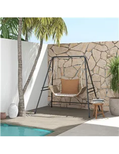 Outsunny Hammock Chair Stand, Hanging Heavy Duty Metal Frame Hammock Stand for Hanging Hammock Air Porch Swing Chair, Egg Chair, 2