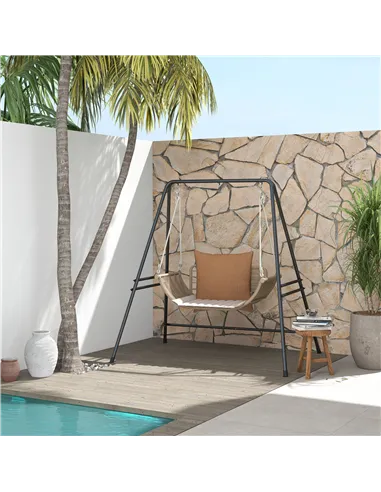 Outsunny Hammock Chair Stand, Hanging Heavy Duty Metal Frame Hammock Stand for Hanging Hammock Air Porch Swing Chair, Egg Chair,