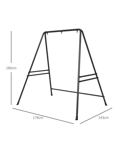 Outsunny Hammock Chair Stand, Hanging Heavy Duty Metal Frame Hammock Stand for Hanging Hammock Air Porch Swing Chair, Egg Chair,