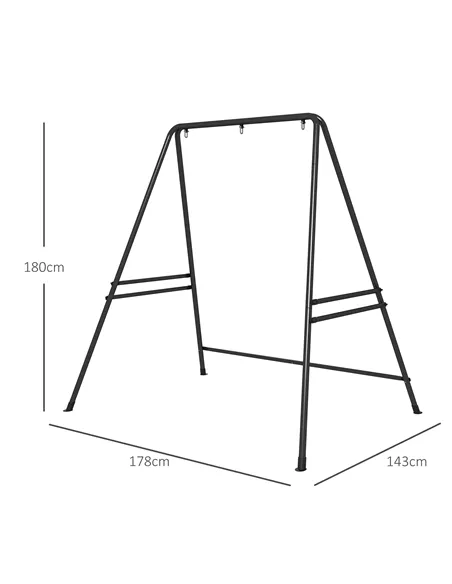 Outsunny Hammock Chair Stand, Hanging Heavy Duty Metal Frame Hammock Stand for Hanging Hammock Air Porch Swing Chair, Egg Chair,