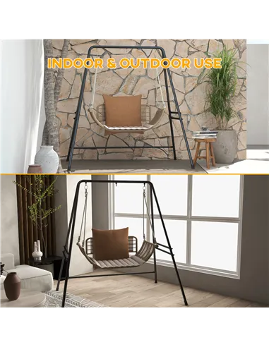 Outsunny Hammock Chair Stand, Hanging Heavy Duty Metal Frame Hammock Stand for Hanging Hammock Air Porch Swing Chair, Egg Chair,