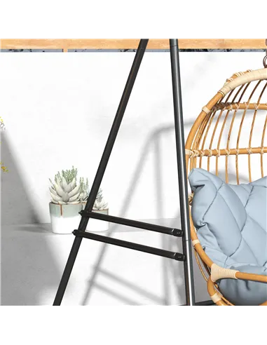 Outsunny Hammock Chair Stand, Hanging Heavy Duty Metal Frame Hammock Stand for Hanging Hammock Air Porch Swing Chair, Egg Chair,