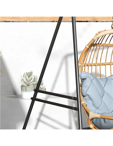 Outsunny Hammock Chair Stand, Hanging Heavy Duty Metal Frame Hammock Stand for Hanging Hammock Air Porch Swing Chair, Egg Chair,