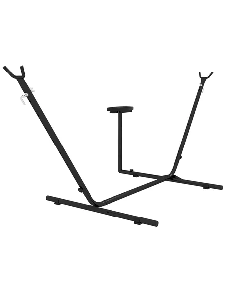 Outsunny 9.4ft Hammock Stand with Side Tray Stand, Steel Frame Hammock Net Stand, for String-style, Brazilian-style, Flat-style,
