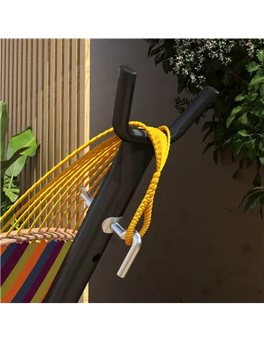 Outsunny 9.4ft Hammock Stand with Side Tray Stand, Steel Frame Hammock Net Stand, for String-style, Brazilian-style, Flat-style,