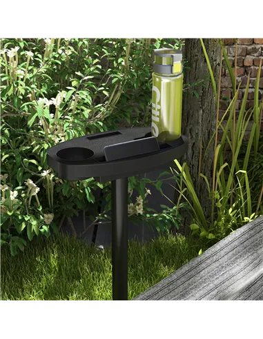 Outsunny 9.4ft Hammock Stand with Side Tray Stand, Steel Frame Hammock Net Stand, for String-style, Brazilian-style, Flat-style,