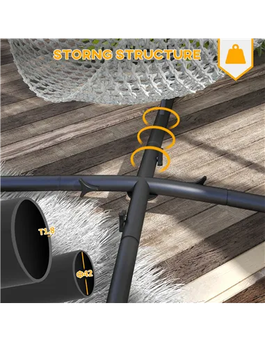 Outsunny Hammock Chair Stand, Hanging Heavy Duty Metal Frame Hammock Stand with Chain, for Hanging Hammock Air Porch Swing Chair
