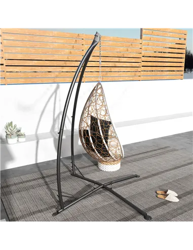 Outsunny Hammock Chair Stand, Hanging Heavy Duty Metal Frame Hammock Stand with Chain, for Hanging Hammock Air Porch Swing Chair