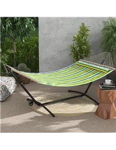 Outsunny 9.5ft Hammock Stand, Portable Hammock with Wheels, Adjustable Hammock Net Stand with Carry Bag, for String-style, Brazi 2