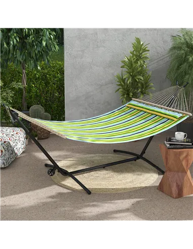 Outsunny 9.5ft Hammock Stand, Portable Hammock with Wheels, Adjustable Hammock Net Stand with Carry Bag, for String-style, Brazi