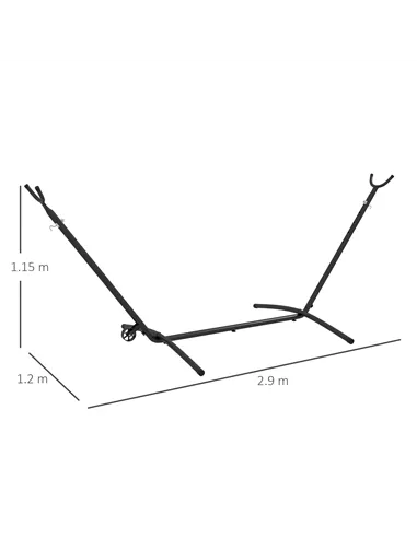Outsunny 9.5ft Hammock Stand, Portable Hammock with Wheels, Adjustable Hammock Net Stand with Carry Bag, for String-style, Brazi
