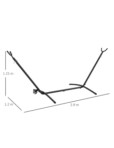 Outsunny 9.5ft Hammock Stand, Portable Hammock with Wheels, Adjustable Hammock Net Stand with Carry Bag, for String-style, Brazi