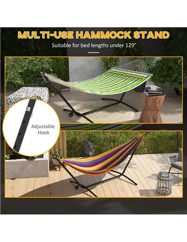 Outsunny 9.5ft Hammock Stand, Portable Hammock with Wheels, Adjustable Hammock Net Stand with Carry Bag, for String-style, Brazi
