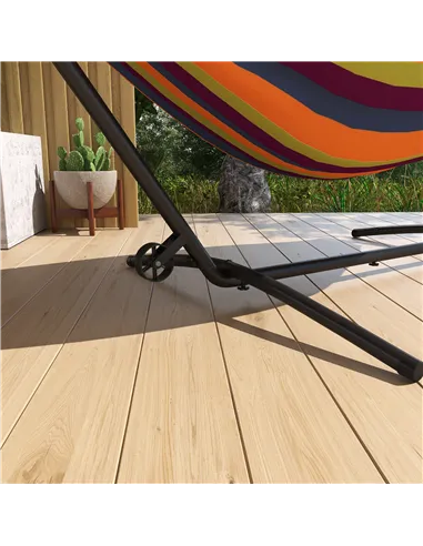 Outsunny 9.5ft Hammock Stand, Portable Hammock with Wheels, Adjustable Hammock Net Stand with Carry Bag, for String-style, Brazi