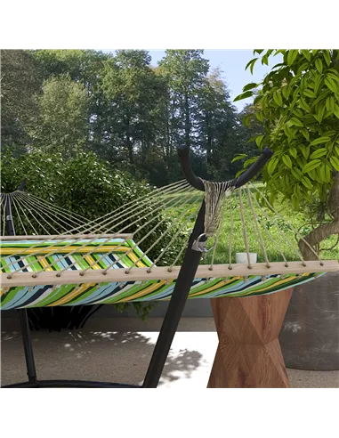 Outsunny 9.5ft Hammock Stand, Portable Hammock with Wheels, Adjustable Hammock Net Stand with Carry Bag, for String-style, Brazi