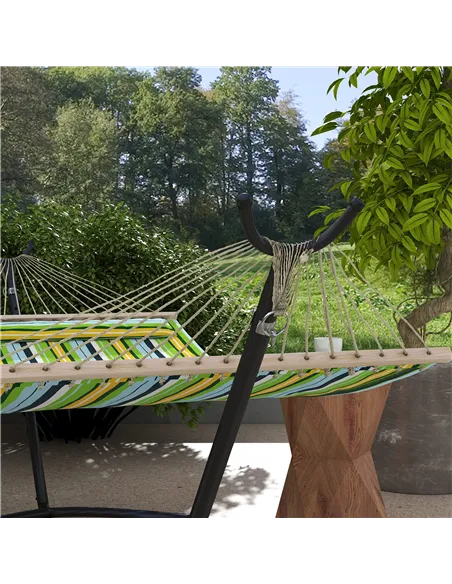 Outsunny 9.5ft Hammock Stand, Portable Hammock with Wheels, Adjustable Hammock Net Stand with Carry Bag, for String-style, Brazi