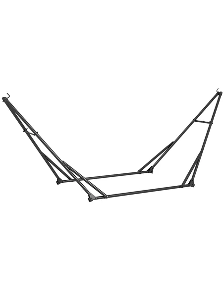 Outsunny Foldable Hammock Stand, Portable Hammock with Metal Frame, 2 in 1 Hammock Net Stand, Hammock Chair Stand with Carry Bag