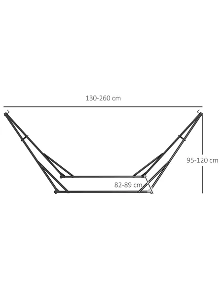 Outsunny Foldable Hammock Stand, Portable Hammock with Metal Frame, 2 in 1 Hammock Net Stand, Hammock Chair Stand with Carry Bag