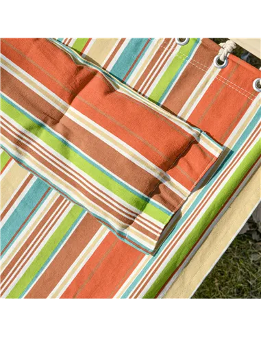 Outsunny Outdoor Garden Hammock with Stand, Double Cotton Hammock with Adjustable Steel Frame, Swing Hanging Bed with Pillow, fo