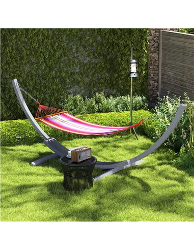 Outsunny 3.25m Wooden Hammock Stand Universal Fit Garden Picnic Camp Accessories, Grey