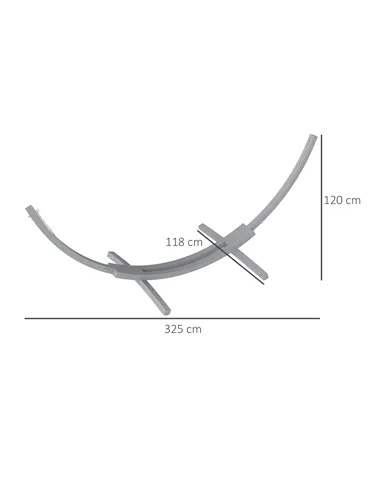 Outsunny 3.25m Wooden Hammock Stand Universal Fit Garden Picnic Camp Accessories, Grey