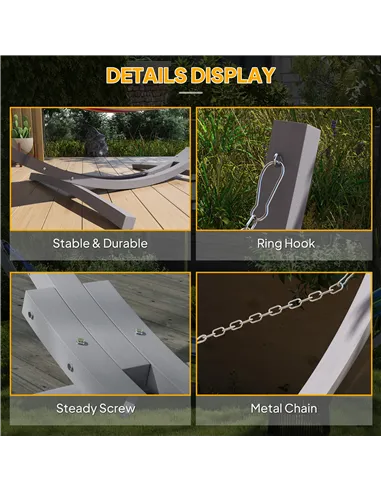 Outsunny 3.25m Wooden Hammock Stand Universal Fit Garden Picnic Camp Accessories, Grey