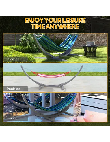 Outsunny 3.25m Wooden Hammock Stand Universal Fit Garden Picnic Camp Accessories, Grey