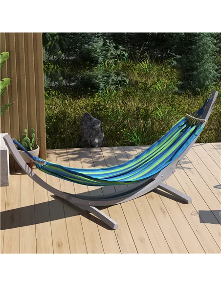 Outsunny 3.25m Wooden Hammock Stand Universal Fit Garden Picnic Camp Accessories, Grey
