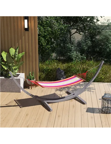 Outsunny 3.25m Wooden Hammock Stand Universal Fit Garden Picnic Camp Accessories, Grey