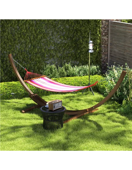 Outsunny 3.25m Wooden Hammock Stand Universal Fit Garden Picnic Camp Accessories, Brown