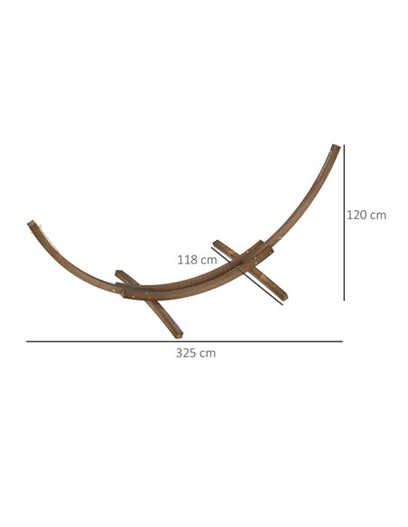 Outsunny 3.25m Wooden Hammock Stand Universal Fit Garden Picnic Camp Accessories, Brown