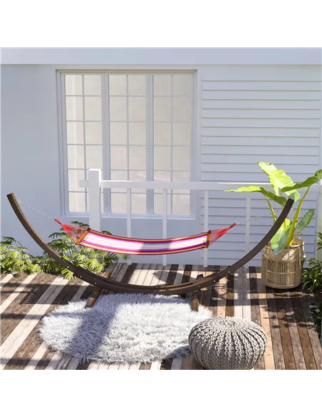 Outsunny 3.25m Wooden Hammock Stand Universal Fit Garden Picnic Camp Accessories, Brown