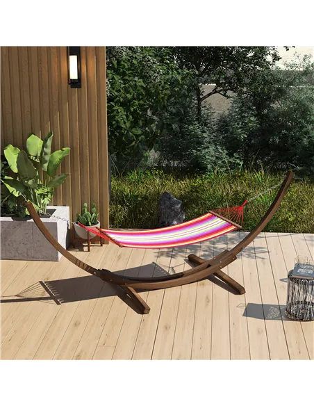 Outsunny 3.25m Wooden Hammock Stand Universal Fit Garden Picnic Camp Accessories, Brown