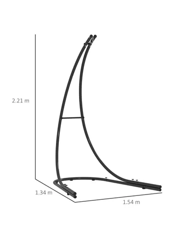 Outsunny Hammock Chair Stand Only, Hanging Chair Stand with Extra Large Base, Heavy Duty Metal Single Hammock Egg Swing Frame fo