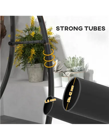 Outsunny Hammock Chair Stand Only, Hanging Chair Stand with Extra Large Base, Heavy Duty Metal Single Hammock Egg Swing Frame fo